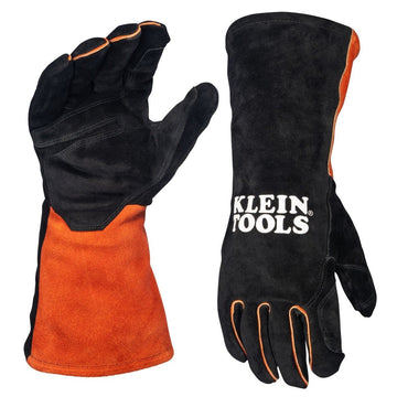 Klein Tools 60915 MIG Welding Gloves X-Large Split Cowhide Leather with Wide Cuff and Heat-Resistant Lining (1 Pair)