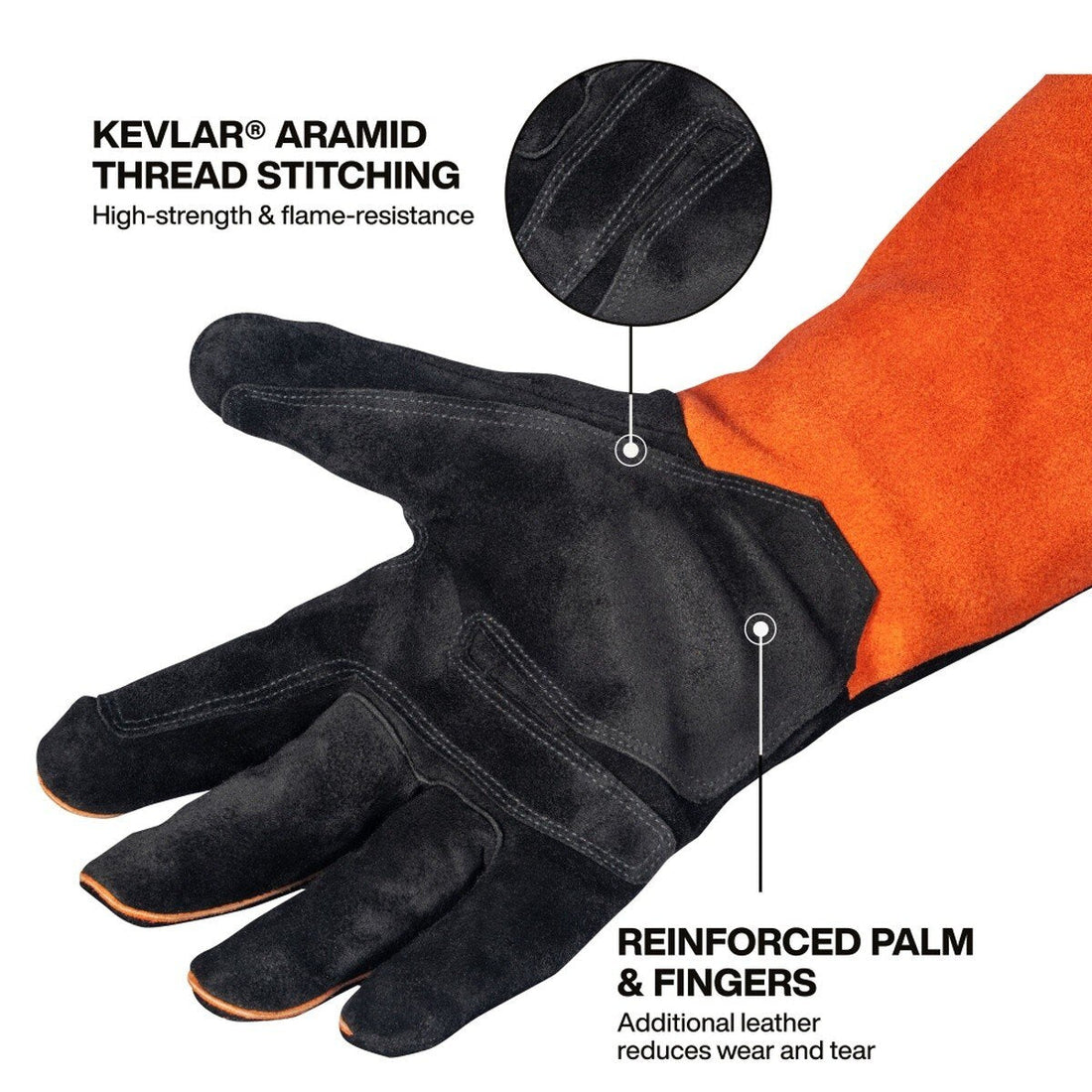 Klein Tools 60915 MIG Welding Gloves X-Large Split Cowhide Leather with Wide Cuff and Heat-Resistant Lining (1 Pair)