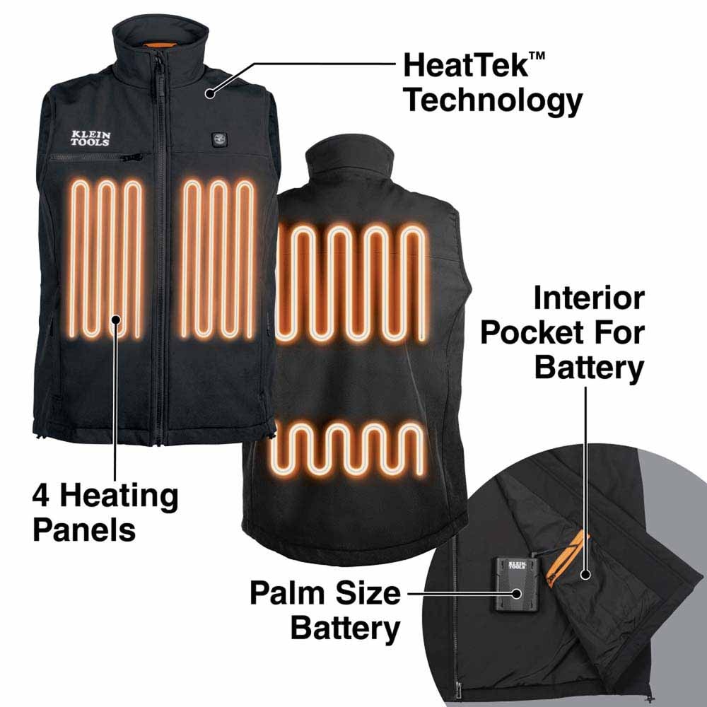 Klein 60954 Heated Base Layer Vest, Large