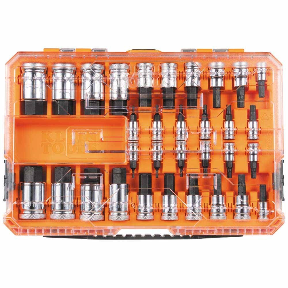 Klein Allen Socket Set Klein 65233HEX Knurled Hex Bit Socket Set, SAE and Metric, 33-Piece