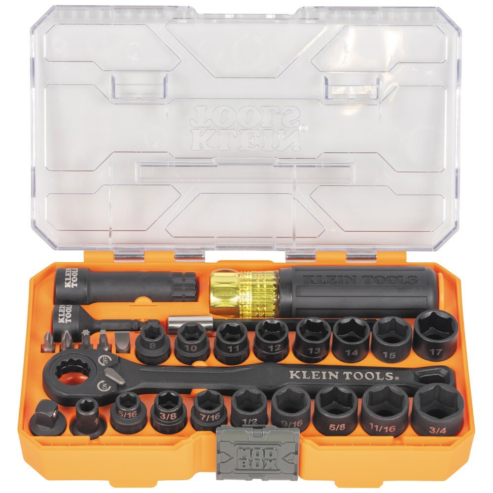 Klein 65400KNECT KNECT Essential Pass Through Impact Socket Set, SAE,