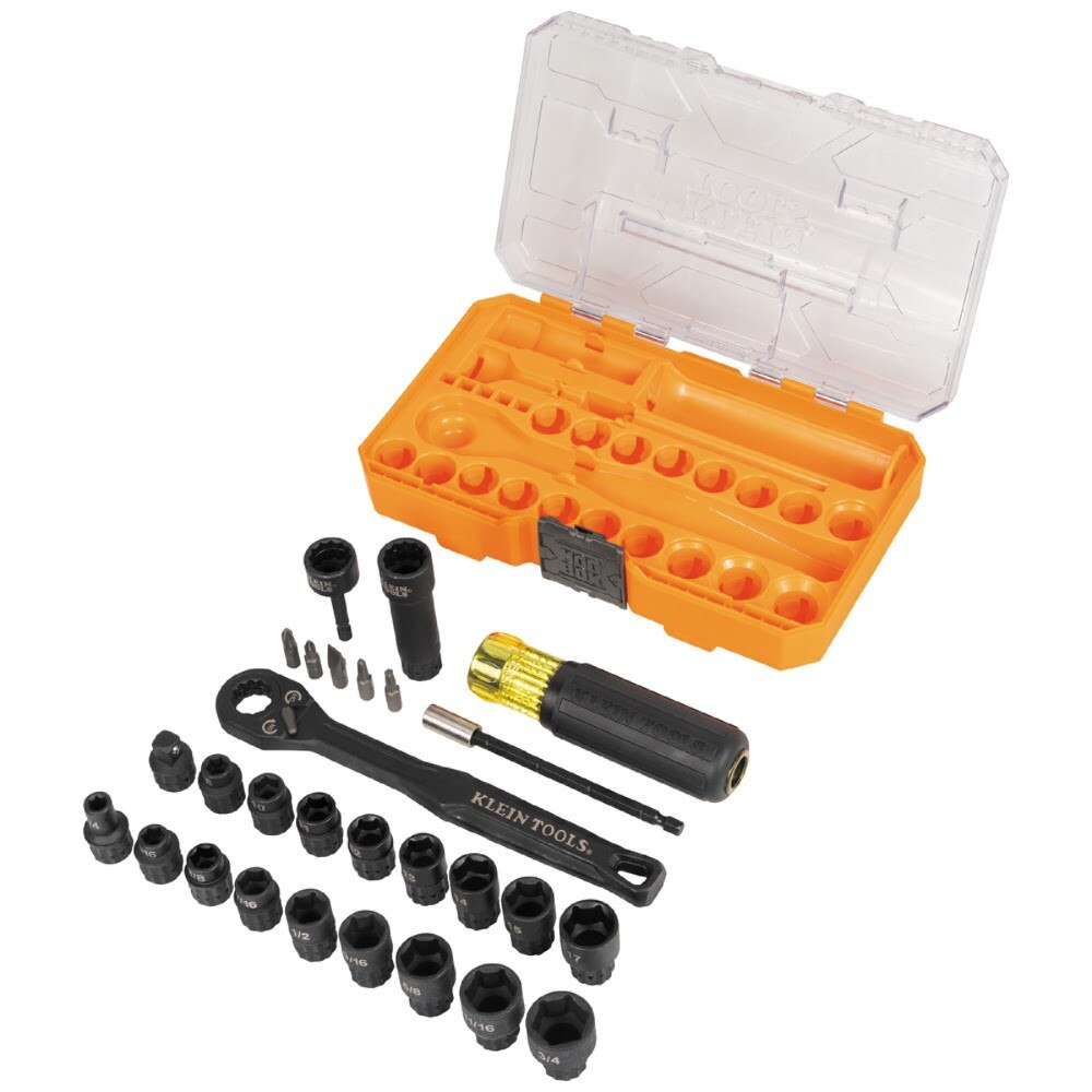 Klein 65400KNECT KNECT Essential Pass Through Impact Socket Set, SAE,