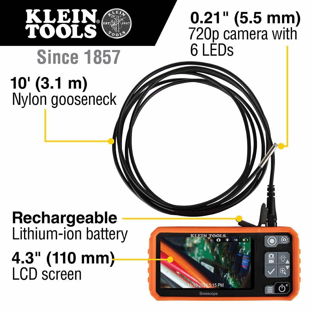 Klein 69462 Borescope Nylon Replacement Snake, 10'