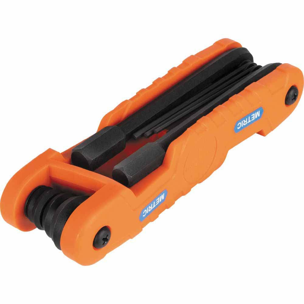 Klein 70550M Pro Folding Hex Key Set, 10-Key, Metric Sizes