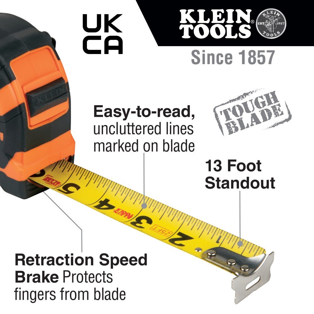 Klein 91616 Tape Measure, 16' Single-Hook