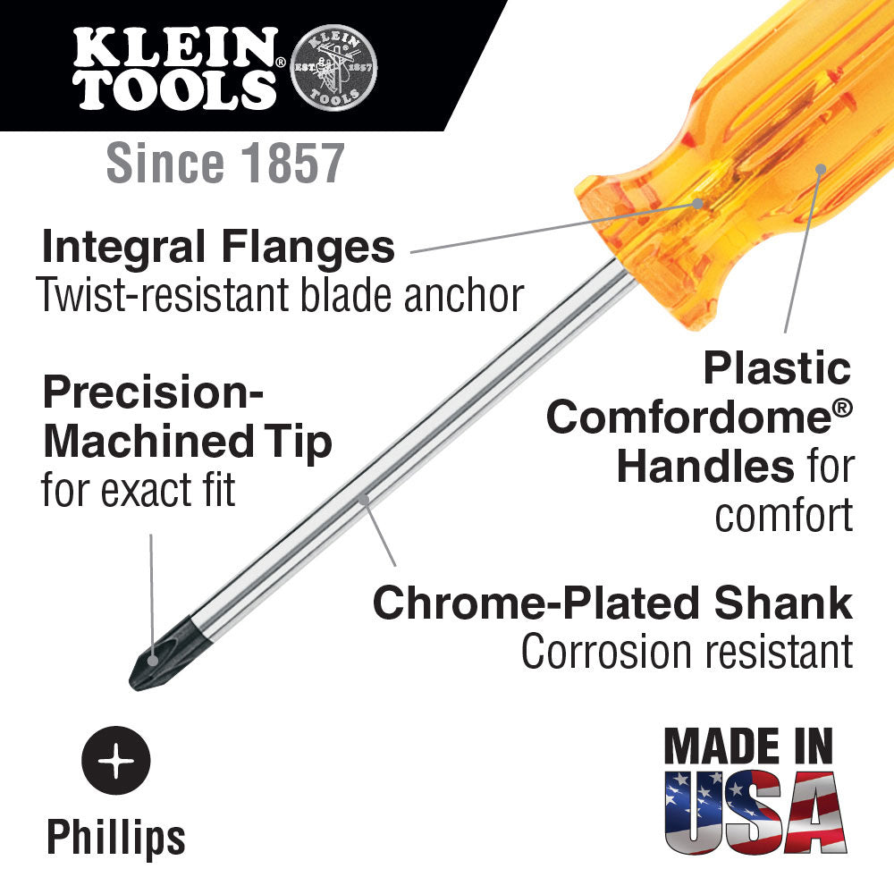 Klein Tools BD133 Profilated #3 Phillips Screwdriver 6"