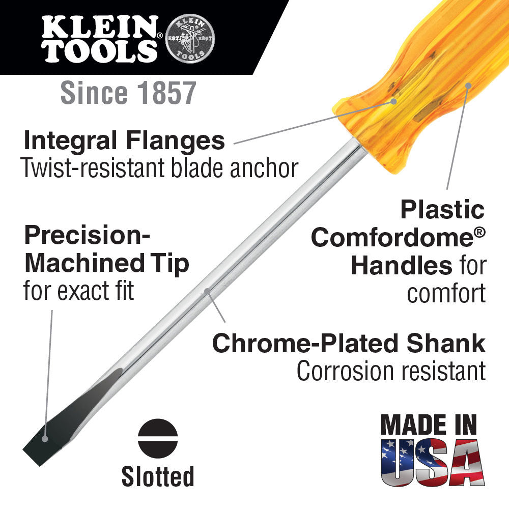 Klein Tools BD156 5/16" Keystone Screwdriver, Plastic Handle, 6"