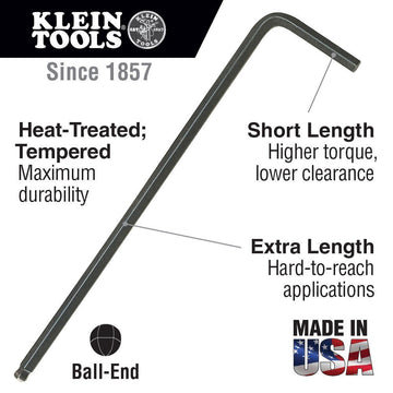 Klein Tools BL2 .05" Hex Key, L-Style Ball-End