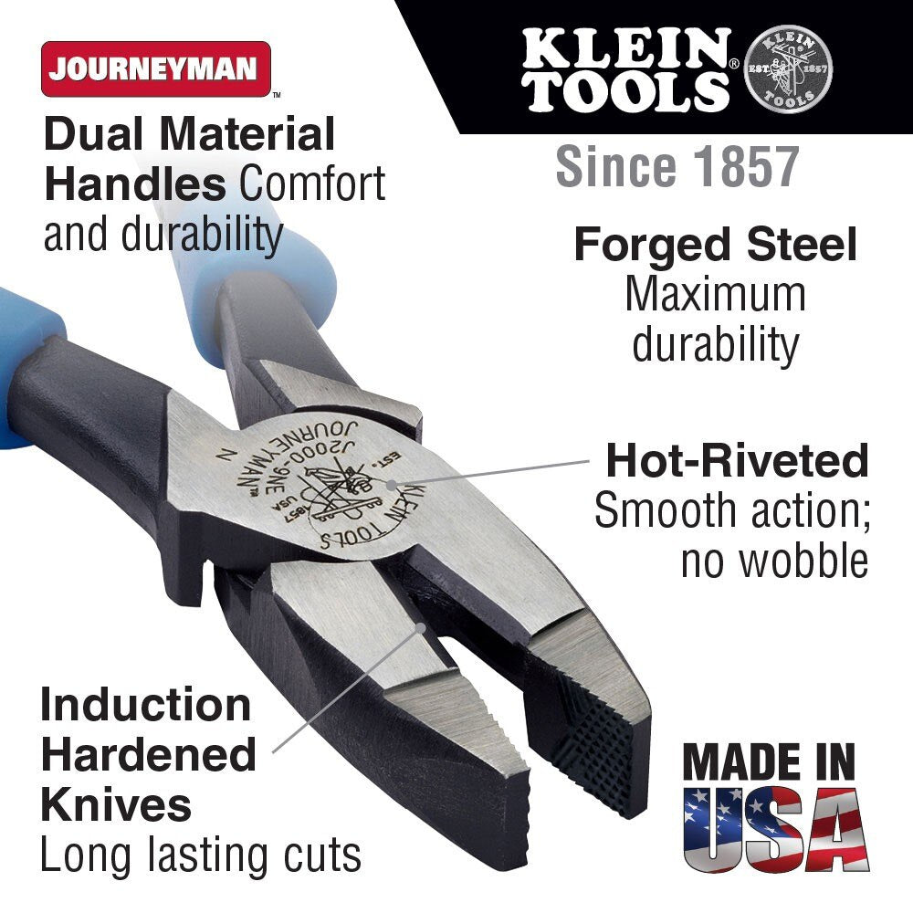 Klein Tools J20008 Lineman's Pliers, 8"
