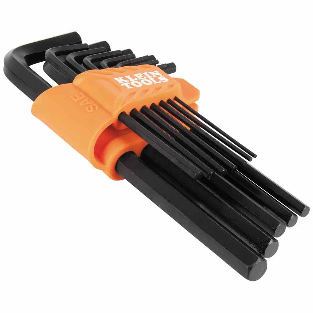 Klein LS12 L-Style Long Hex Key Set, SAE, 12-Piece