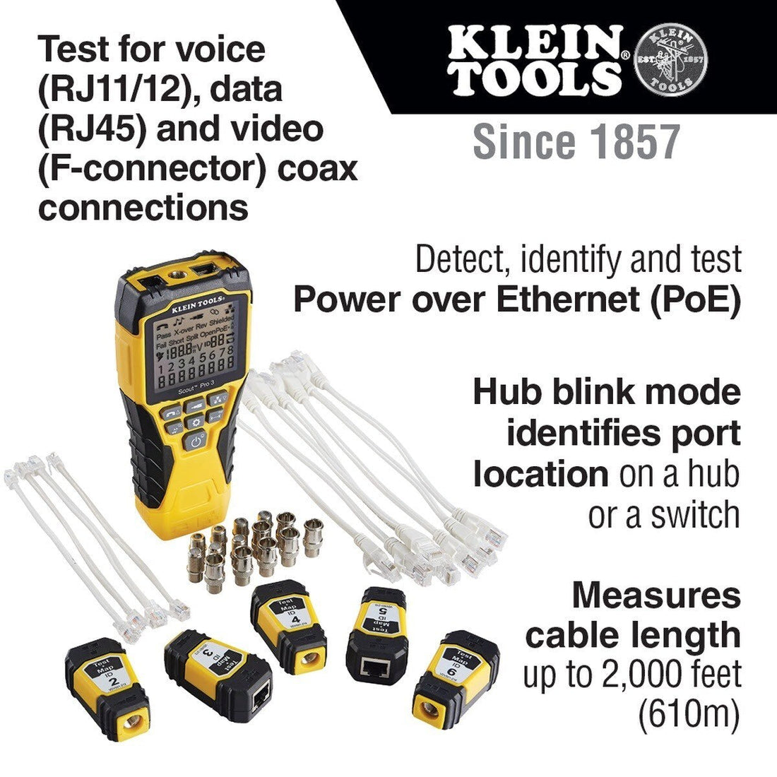 Klein VDV501-853 Scout Pro 3 Tester with Test + Map Remote Kit