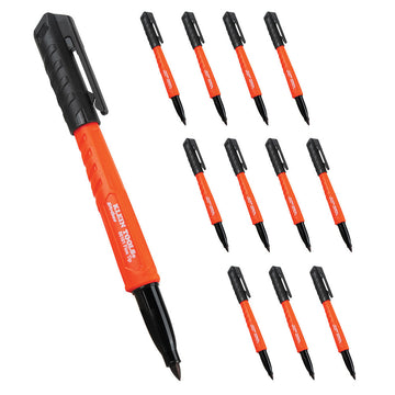 Klein 8610112 Skribes Fine Tip Permanent Markers, Black, 12-Pack