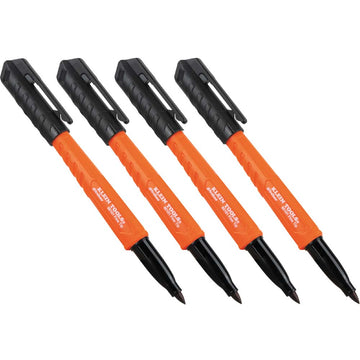 Klein 861014 Skribes Fine Tip Permanent Markers, Black, 4-Pack