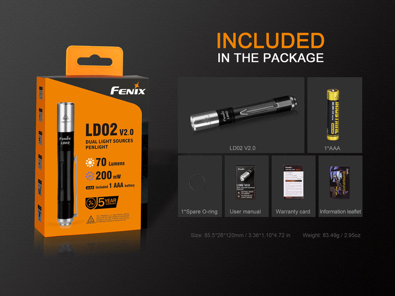 Load image into Gallery viewer, Fenix LD02 V2.0 EDC LED Penlight with UV Lighting
