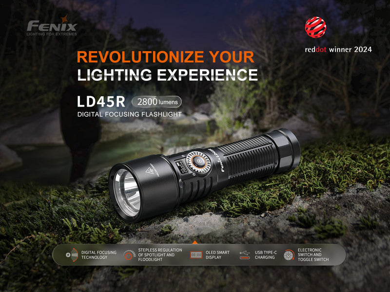 Load image into Gallery viewer, Fenix LD45R Digital Focus Rechargeable LED Flashlight
