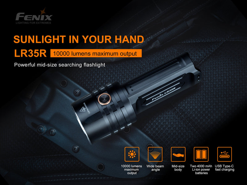 Load image into Gallery viewer, Rechargeable LED Flashlight - 10,000 Lumens - LR35R
