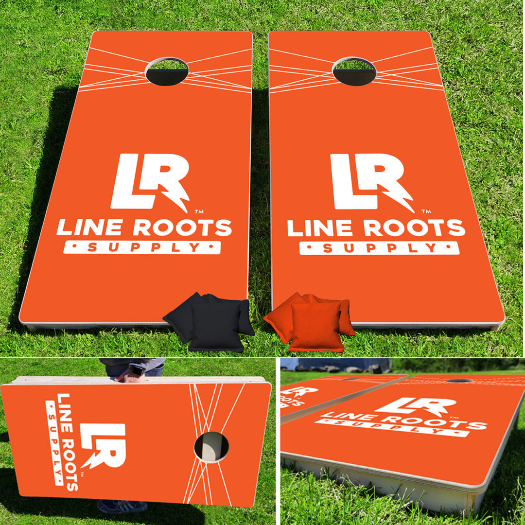 Line Roots Supply Pro Cornhole Bean Bag Toss Game 24x48 with 8 Regulation 16oz Bags