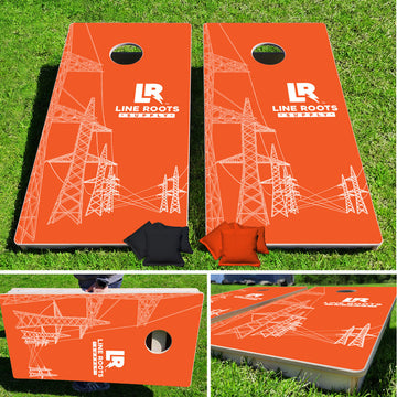 Line Roots Pylons Pro Cornhole Bean Bag Toss Game 24x48 with 8 Regulation 16oz Bags