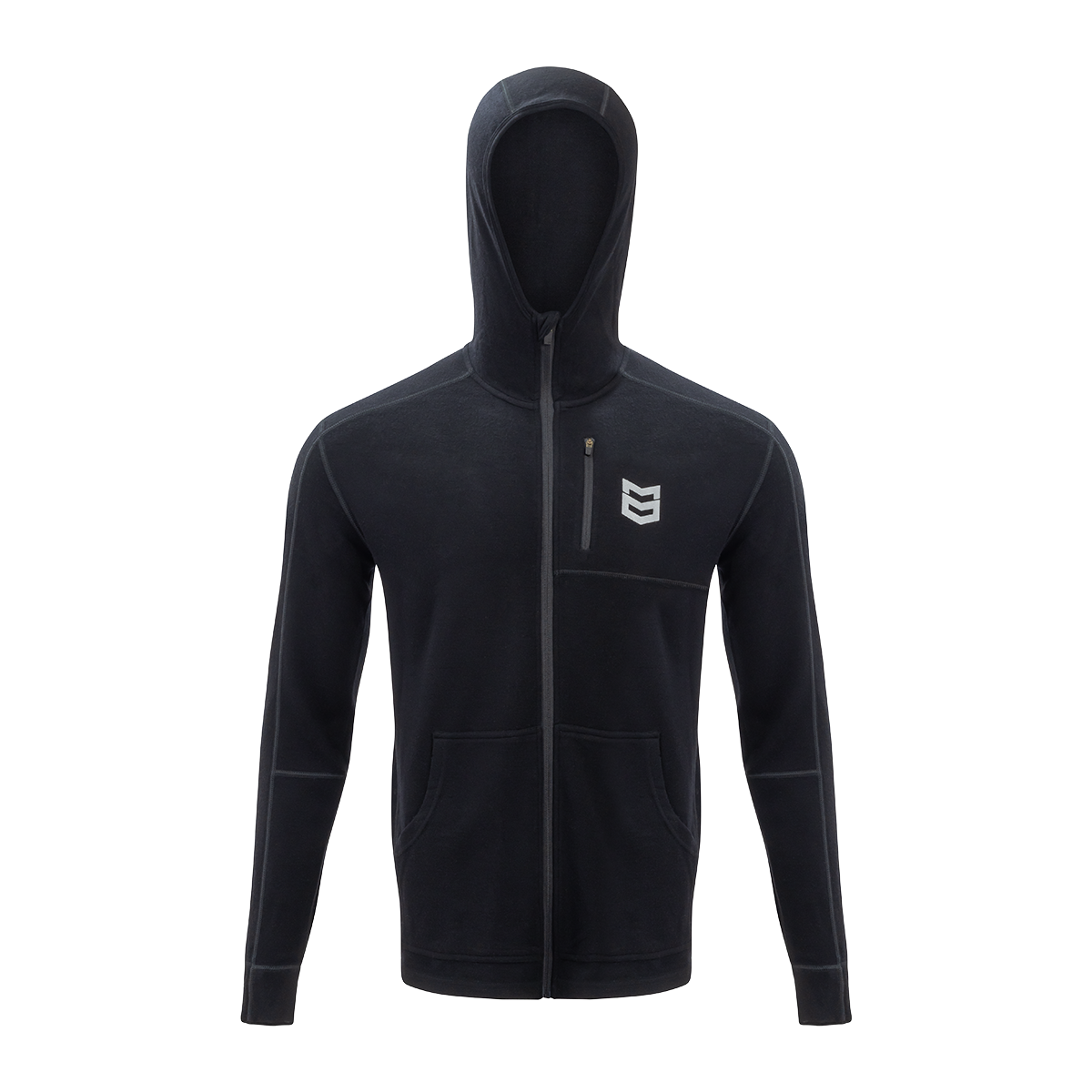 BATTLEGROUND MERINO FULL ZIP HOODIE 350G - Black / XXL