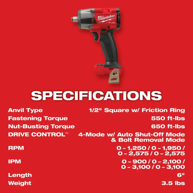 Load image into Gallery viewer, M18 FUEL 1/2&quot; Mid-Torque Impact Wrench w/ Pin Detent (Tool Only)
