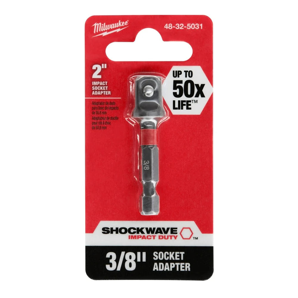 SHOCKWAVE  1/4" Hex to 3/8" Square Socket Adapter