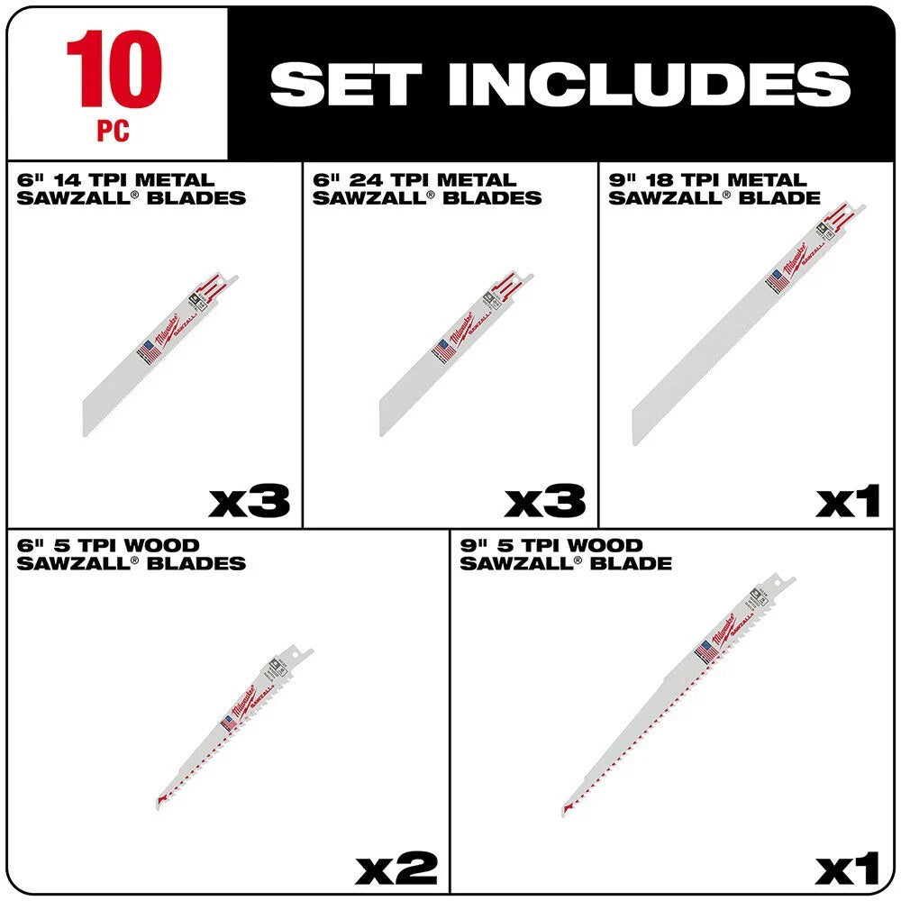 SAWZALL General Purpose 10pc Blade Set