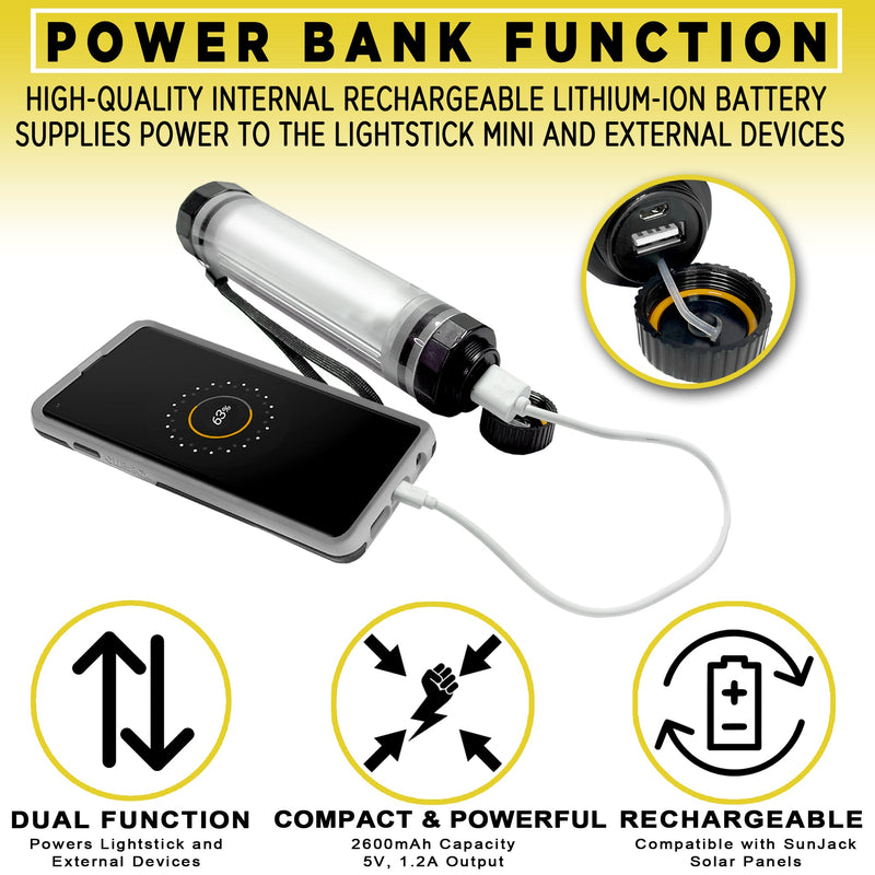 Load image into Gallery viewer, SunJack Waterproof LightStick Mini Camplight with Power Bank
