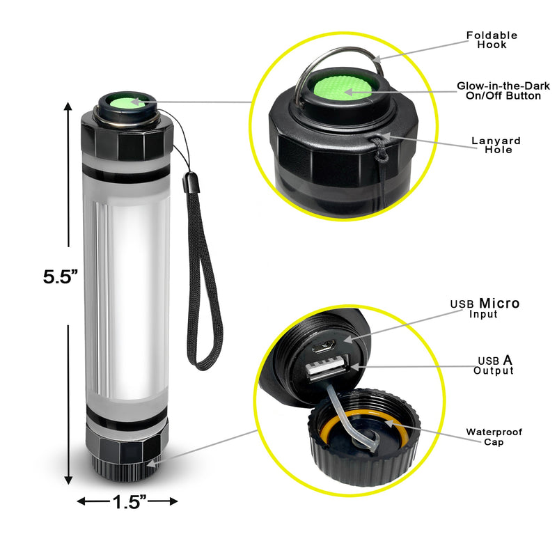 Load image into Gallery viewer, SunJack Waterproof LightStick Mini Camplight with Power Bank
