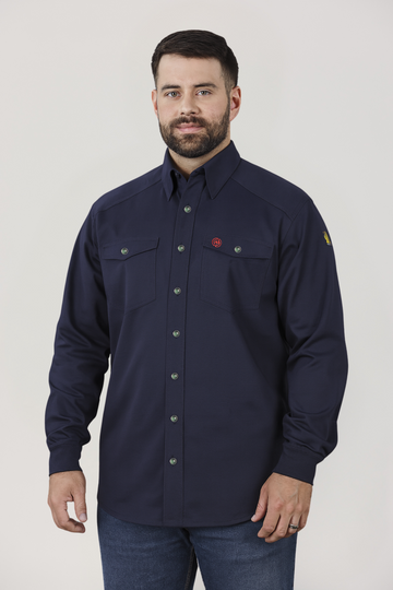NKE FR EAGLE CREST WORK SNAP SHIRT - NAVY