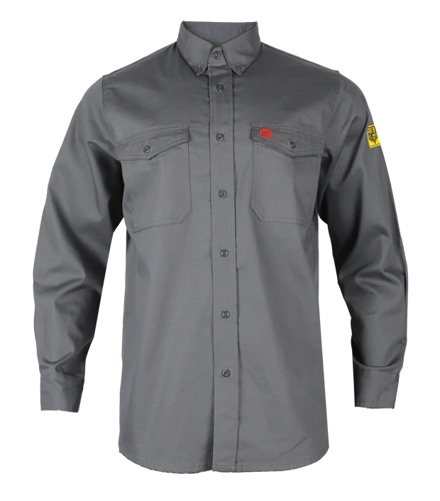 NKE FR SHIELD WORK BUTTON SHIRT - GREY