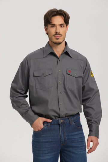 NKE FR GOLDEN EAGLE CREST WORK SNAP SHIRT - GREY