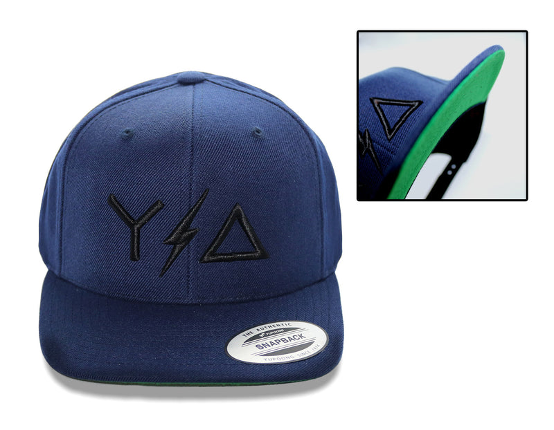 Load image into Gallery viewer, Navy Flat Brim Snapback
