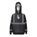 Neilsen FR/ARC Rated Hi-Vis Black Softshell Fleece Hoodie made with PYRAD® WINDSTOPPER® Fabric by GORE-TEX LABS