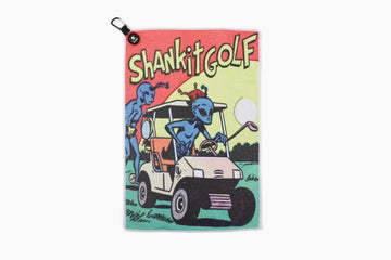 Retro Comic Alien Golf Towel