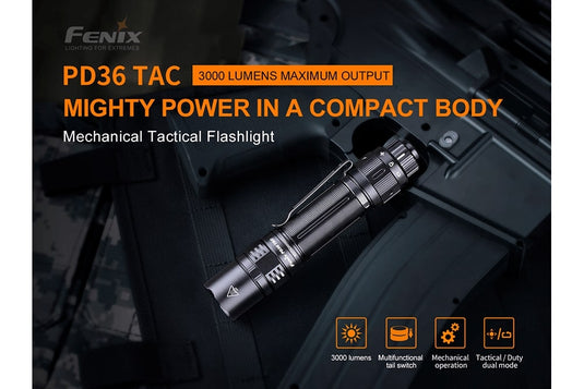 TAC Tactical Flashlight - 3000 Lumens - PD36