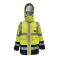 PRO ARC FR/ARC CAT 3 Breathable High Visibility Rainwear Coat Yellow/Navy