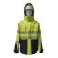 PRO ARC FR/ARC CAT 3 Executive Coat Breathable High Visibility Rainwear Yellow/Navy