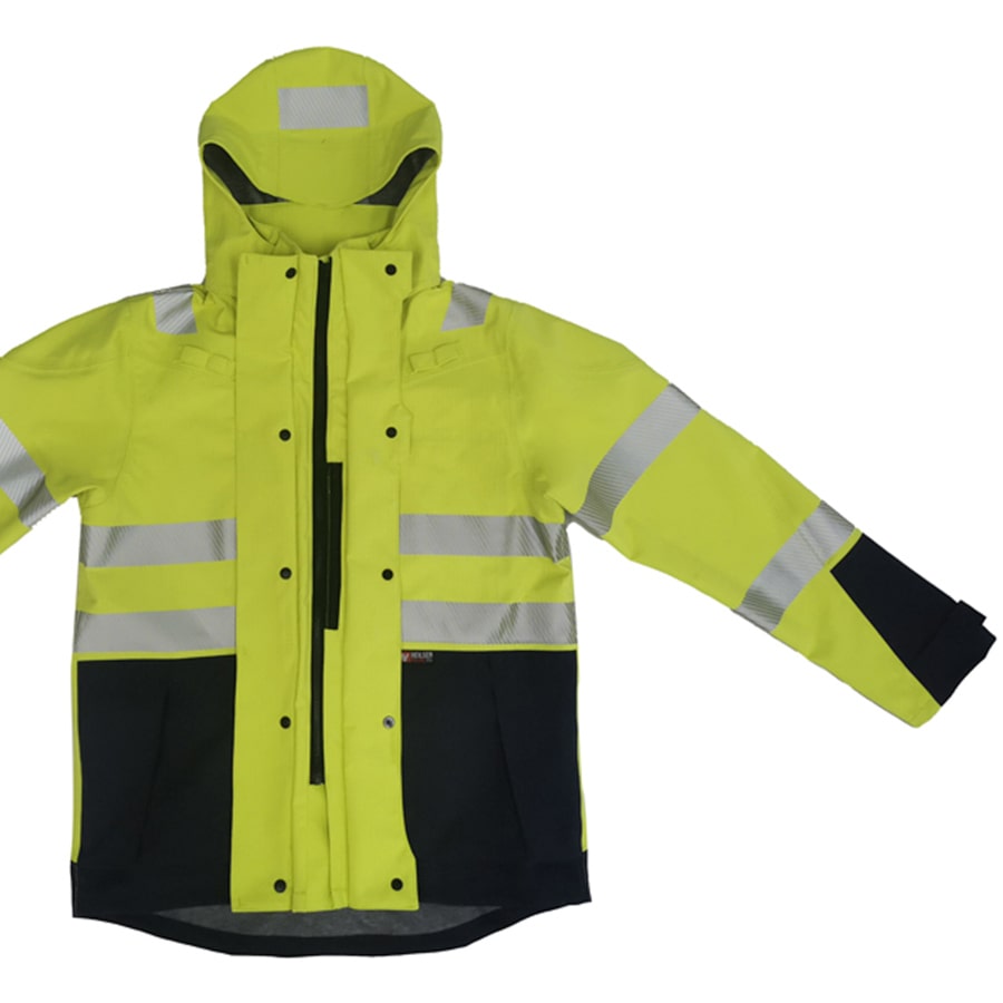 PRO ARC FR/ARC CAT 3 Executive Coat Breathable High Visibility Rainwear Yellow/Navy
