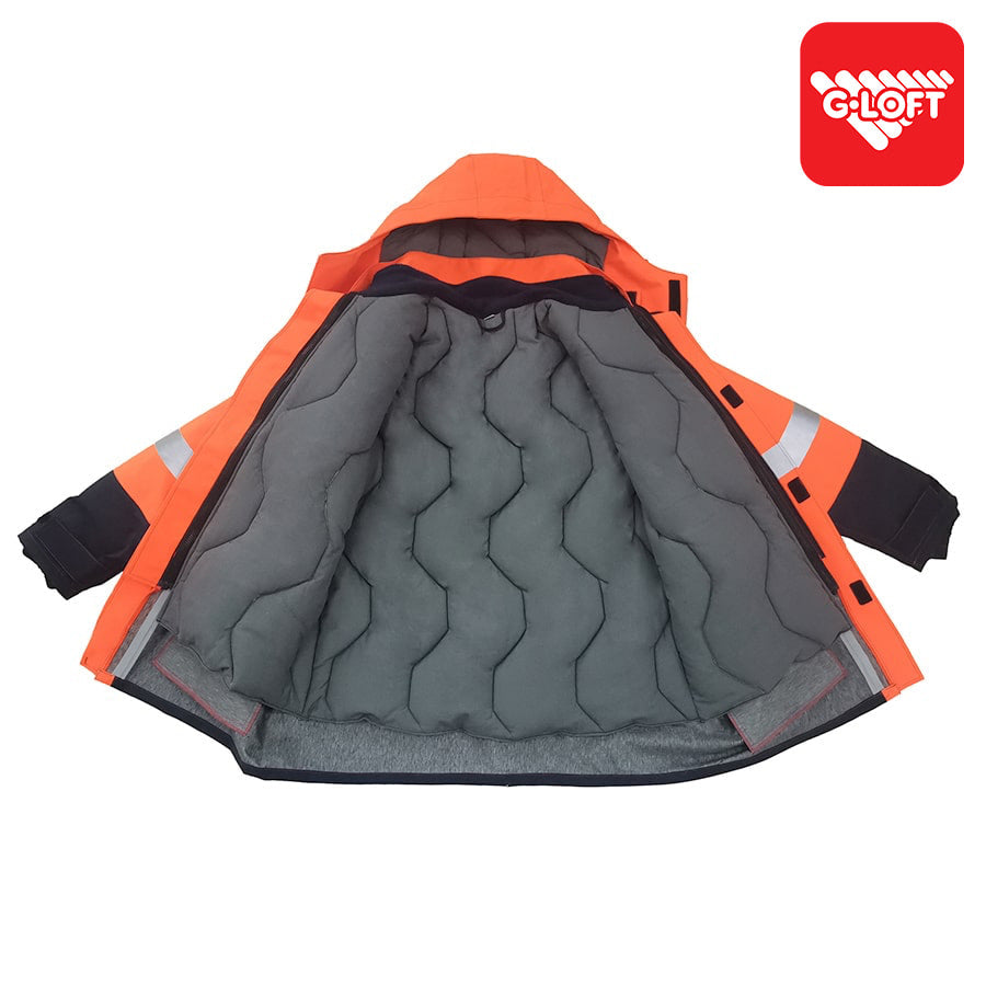 PRO ARC FR/ARC CAT 3  -60 Arctic Thermal Protection  High Visibility Rainwear/Outerwear Coat Orange/Navy