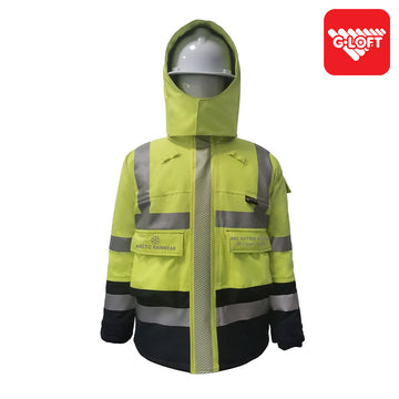 PRO ARC FR/ARC CAT 3  -60 Arctic Thermal Protection  High Visibility Rainwear/Outerwear Coat Yellow/Navy