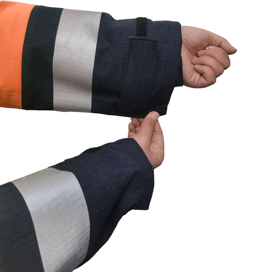 PRO ARC FR/ARC CAT 3 Breathable High Visibility Rainwear Women Coat Orange/Navy
