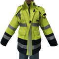 PRO ARC FR/ARC CAT 3 Breathable High Visibility Rainwear Women Coat Yellow/Navy