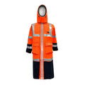 PRO ARC FR/ARC CAT 3 Breathable High Visibility Rainwear Trench Coat Orange/Navy