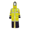 PRO ARC FR/ARC CAT 3 Breathable High Visibility Rainwear Trench Coat Yellow/Navy