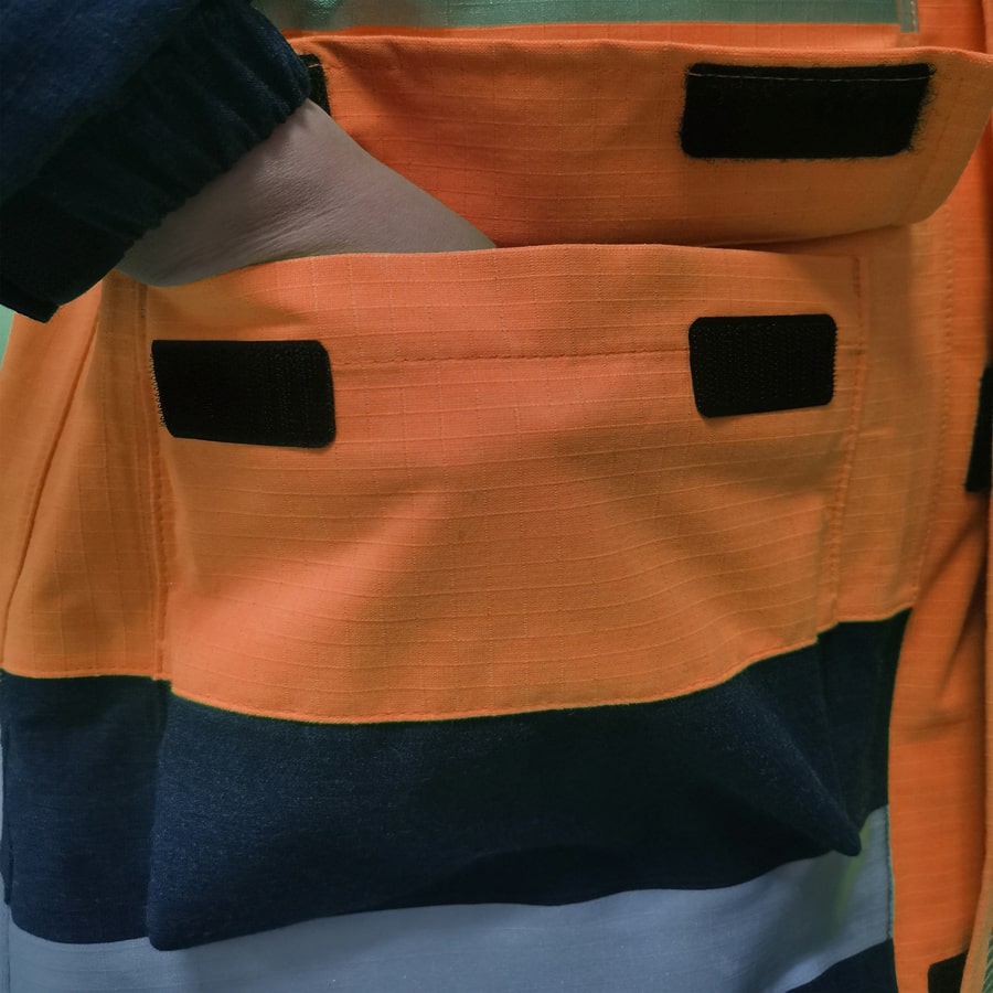 PRO ARC FR/ARC CAT 3 Breathable High Visibility Rainwear Women Coat Orange/Navy