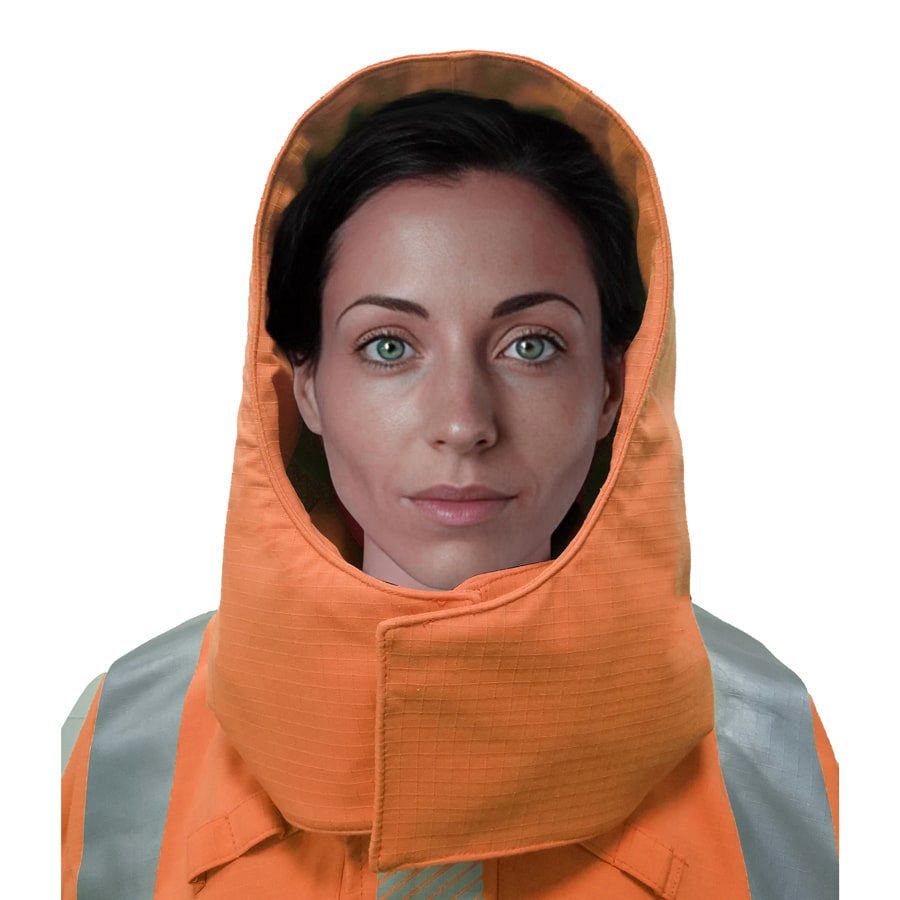 PRO ARC FR/ARC CAT 3 Breathable High Visibility Rainwear Women Coat Orange/Navy