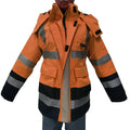 PRO ARC FR/ARC CAT 3 Breathable High Visibility Rainwear Women Coat Orange/Navy