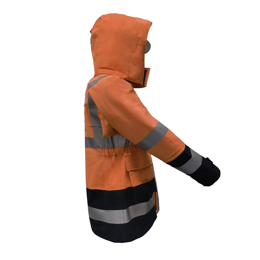 PRO ARC FR/ARC CAT 3 Breathable High Visibility Rainwear Women Coat Orange/Navy