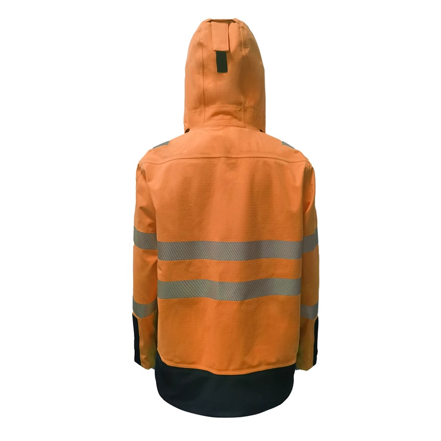 PRO ARC FR/ARC CAT 3 Shuttle Jacket Breathable High Visibility Rainwear Orange/Navy