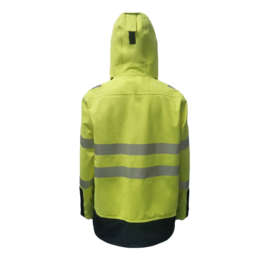 PRO ARC FR/ARC CAT 3 Shuttle Jacket Breathable High Visibility Rainwear Yellow/Navy